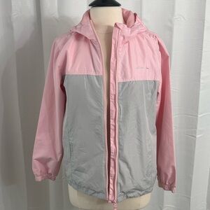 Eddie Bauer Kids-Eddie Bauer Girls's Hooded Lightweight Jacket, Pink/Gray, Sz L